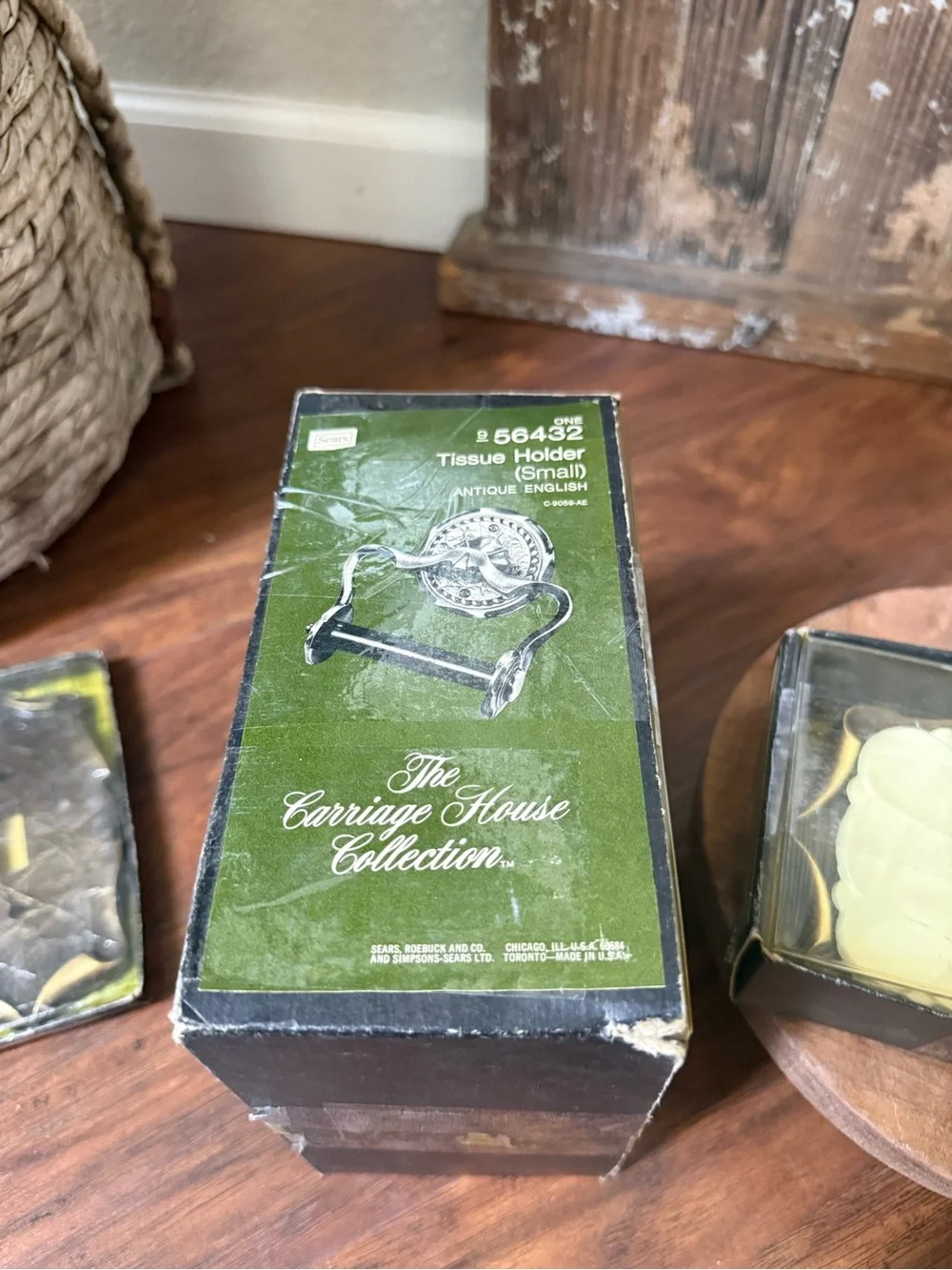 Vintage NIB Carriage House Collection Toilet Paper, Soap Dish, Light Switch